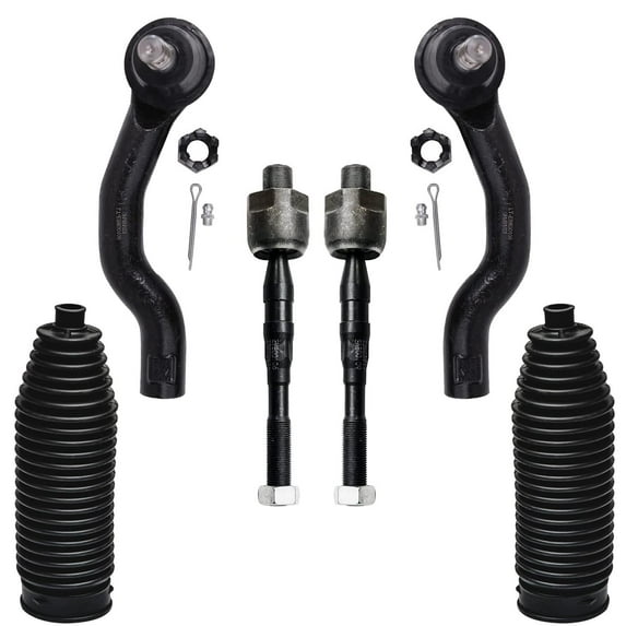 Detroit Axle - 6pc Front Inner Outer Tie Rods w/Boots Replacement for Nissan Frontier Xterra Fits select: 2012,2016 NISSAN FRONTIER SV/PRO-4X