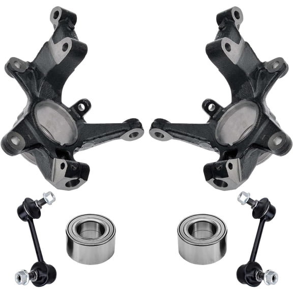 Detroit Axle - 6pc Front Loaded Knuckles Kit for 2007 2008 2009 2010 2011 2012 Mazda CX-7, Passenger and Driver Side Steering Knuckles Sway Bar End Links Wheel Bearings Replacement