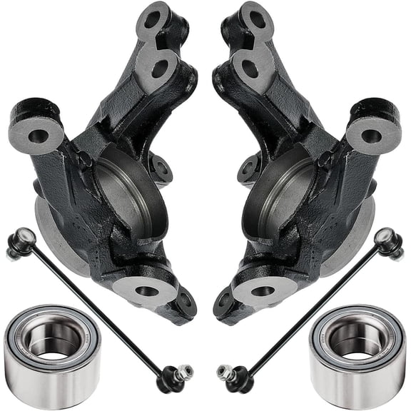 Detroit Axle - 6pc Front Loaded Knuckles Kit for 2009-2019 Toyota Corolla 2009-2013 Matrix, 2 Steering Knuckles 2 Press Wheel Bearings 2 Sway Bar End Links 2010 2011 2012 Replacement