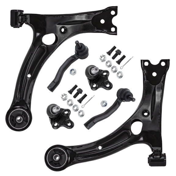 Detroit Axle - 6pc Front Lower Control Arms Ball Joints Outer Tie Rods Replacement for Toyota Corolla