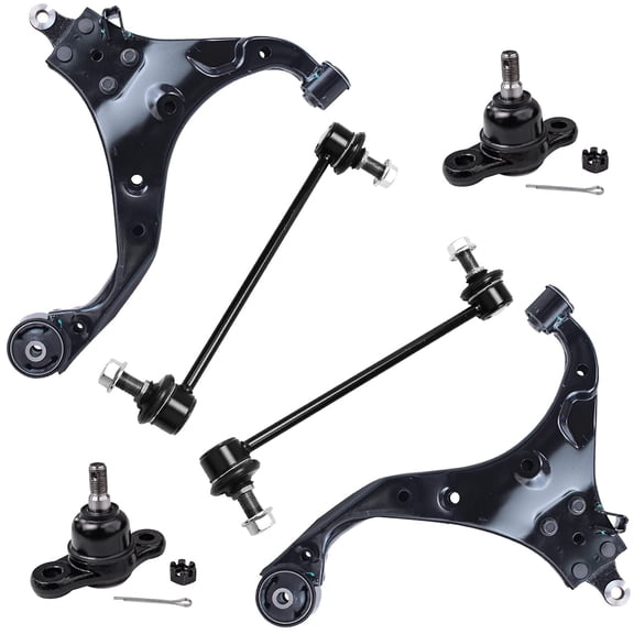 Detroit Axle - Front Control Arms Kit for 2005-2009 Hyundai Tucson, 2005-2010 Kia Sportage, 2 Lower Control Arms 2 Lower Ball Joints 2 Sway Bar End Links 2006 2007 2008 Replacement