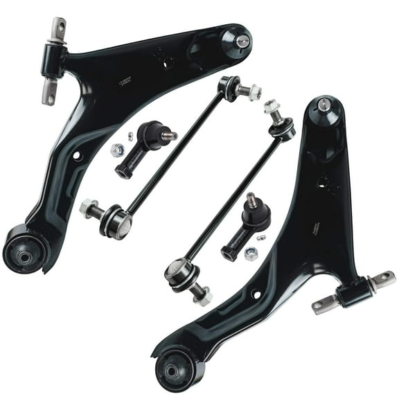 Detroit Axle - Front Control Arms Kit for 2001-2006 Hyundai Santa Fe 2002 2003 2004 2005 2 Lower Control Arms w/Ball Joints 2 Outer Tie Rods 2 Sway Bar End Links Replacement