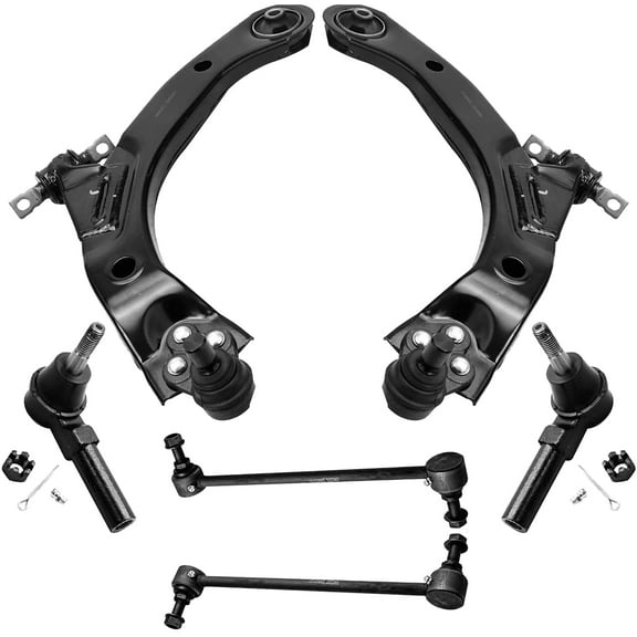 Detroit Axle - 6pc Front Lower Control Arms Outer Tie Rods Sway bars Replacement for Chevy HHR Fits select: 2009 CHEVROLET COBALT, 2010 CHEVROLET COBALT 1LT