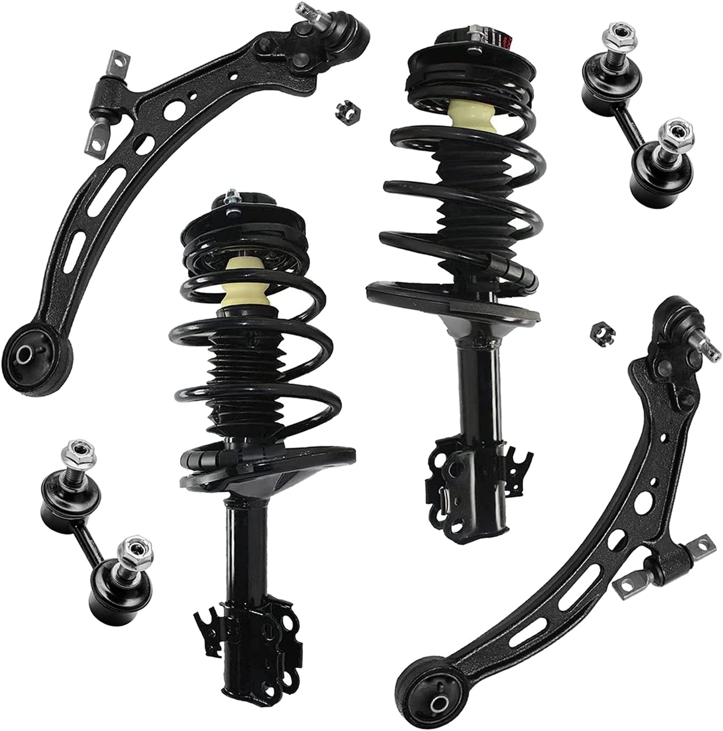Detroit Axle 6pc Front Struts Lower Control Arms Sway Bars