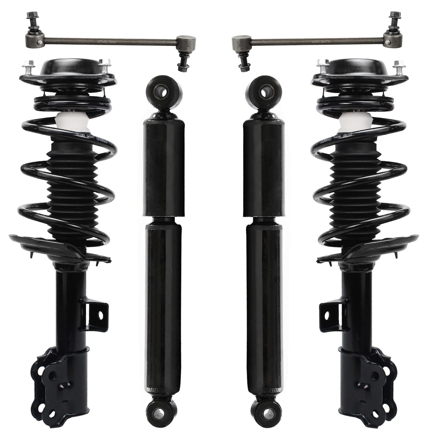 Detroit Axle, 6pc Front Struts Shock Kit, 172709 172708, Black ...