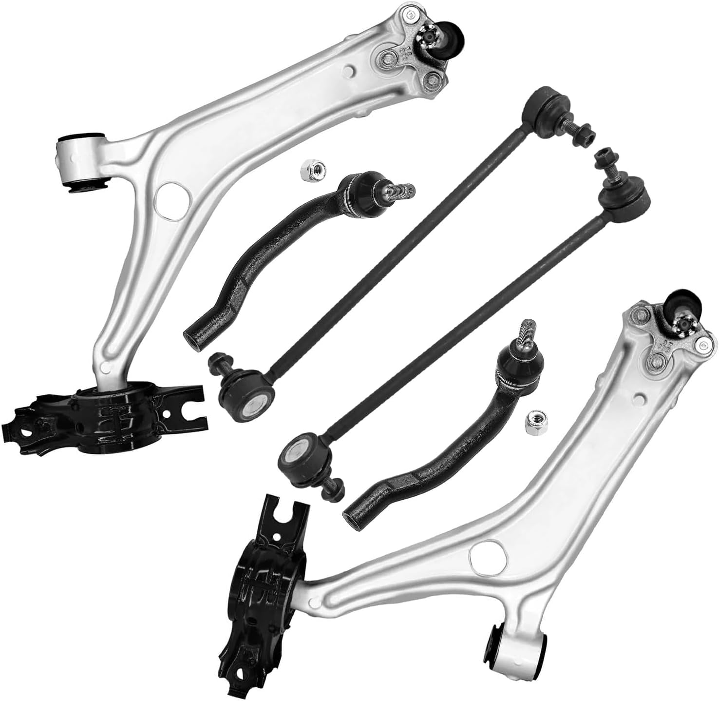 Detroit Axle - 6pc Front Suspension Kit for 2018 2019 2020 2021 2022 Honda Accord, 2 Lower Control Arms with Ball Joint 2 Sway Bar Links 2 Outer Tie Rods Replacement