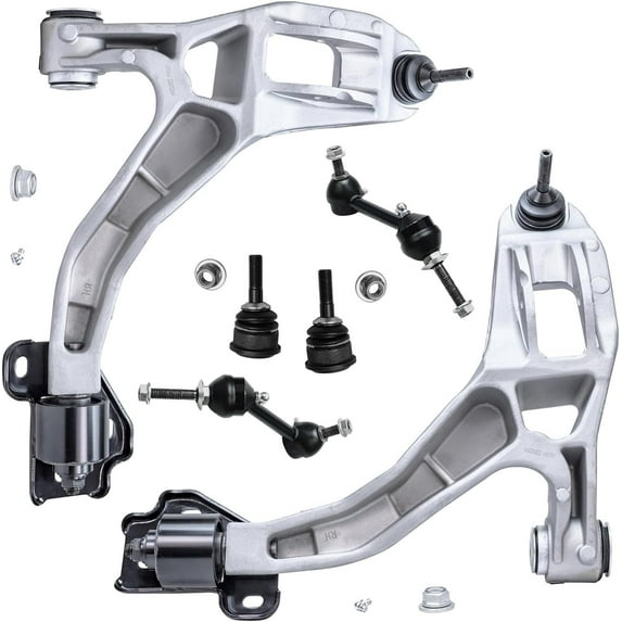 Detroit Axle- 6pc Front Suspension Kit for Ford Crown Victoria Town Car Grand Marquis Marauder Replacement Lower Control Arms w/Upper Ball Joints & Sway Bars Kit