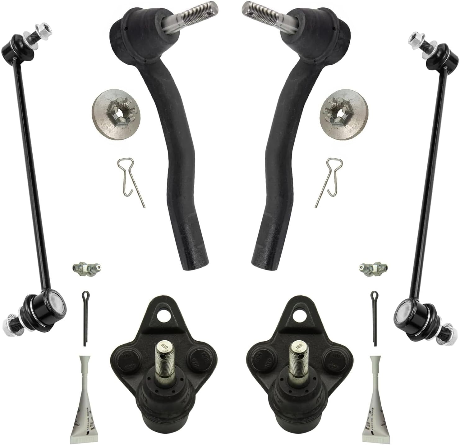 Detroit Axle - 6pc Front Suspension Kit for Toyota 2010-2015 Prius Plug-In 2011-2017 Lexus CT200h, 2 Lower Ball Joints 2 Sway Bars 2 Outer Tie Rods 2012 2013 2014 Replacement