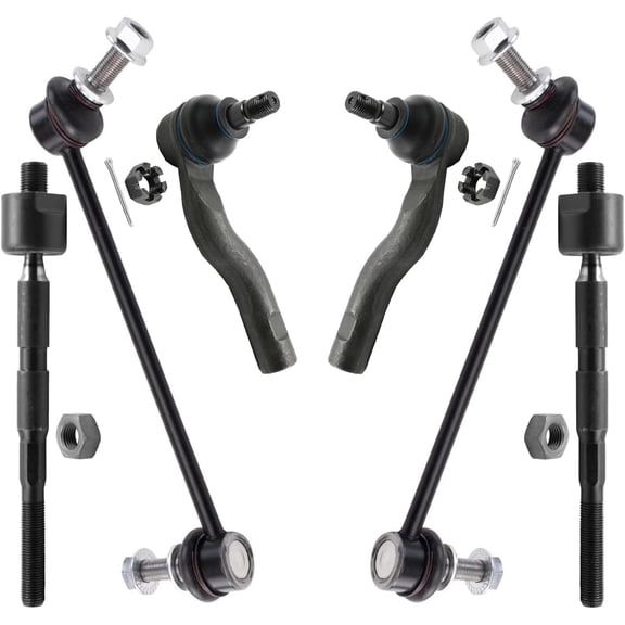 Detroit Axle - 6pc Front Suspension Kit for Toyota 86 GR86 Subaru BRZ Scion FR-S, 4 Outer Inner Tie Rod Ends 2 Stabilizer Sway Bar End Links Replacement