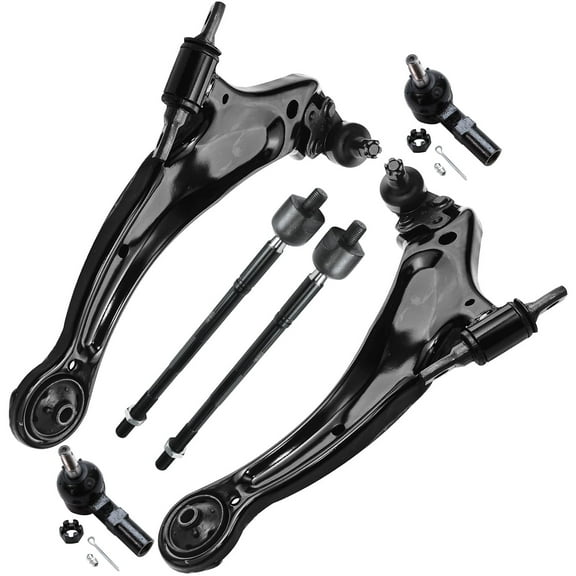Detroit Axle - 6pc Front Suspension Kit for Toyota Sienna Avalon Solara, 2 Lower Control Arms w/Ball Joints, 4 Inner & Outer Tie Rods 1999 2000 2001 2002 2003 Replacement