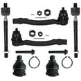 thumbnail image 1 of Detroit Axle - 6pc Front Suspension Kit for 2012-2017 Kia Rio, 2 Lower Ball Joints 4 Inner and Outer Tie Rods 2013 2014 2015 2016 Replacement, 1 of 8