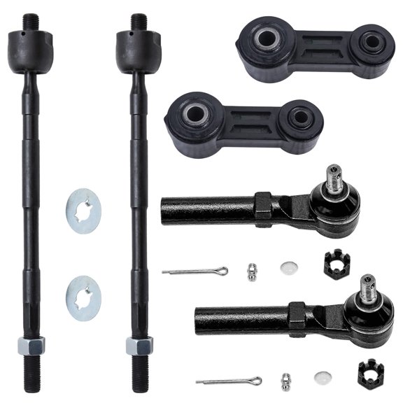 Detroit Axle - 6pc Front Sway Bar Links + Inner & Outer Tie Rods Kit for 1998-2001 Subaru Impreza