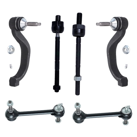 Detroit Axle - 6pc Front Suspension Kit for 2000-2002 Lincoln LS 2002 Ford Thunderbird, 2 Sway Bar End Links 4 Tie Rod Ends Replacement