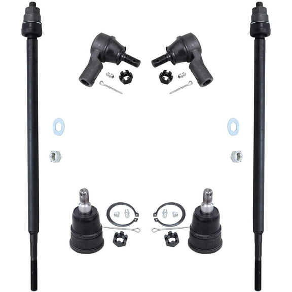 Detroit Axle - 6pc Front Tie Rod Ends Lower Ball Joints Replacement for 2003-2011 Honda Element