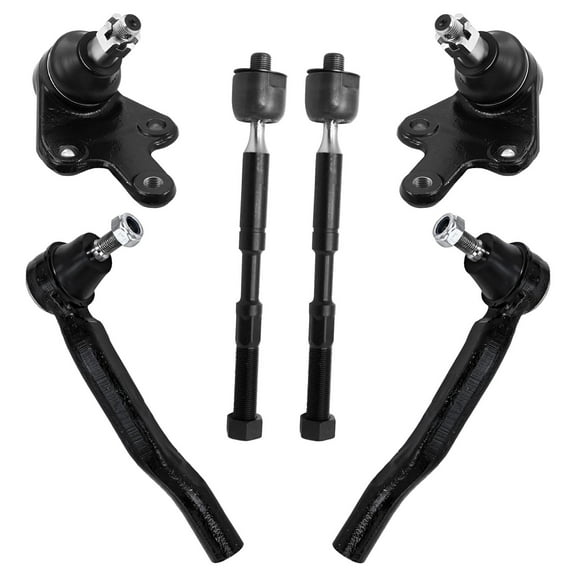 Detroit Axle - 6pc Front Tie Rods Ball Joints Kit for Toyota 2011-2020 Sienna, 4 Tie Rod Ends 2 Lower Ball Joints 2012 2013 2014 2015 2016 2017 2018 2019 Replacement