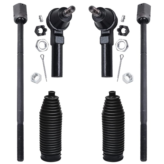 Detroit Axle - 6pc Front Tie Rods Kit for 1995-2003 Ford Windstar 4 Inner Outer Tie Rod End Links 2 Boots 1996 1997 1998 1999 2000 2001 2002 Replacement