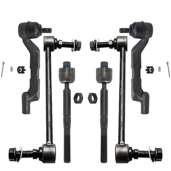 Detroit Axle - 6pc Front Tie Rods Kit for 2015-2023 Chrysler 300 Dodge Charger 2017-2023 Challenger, 2 Sway Bar Links 4 Inner Outer Tie Rod Ends Replacement