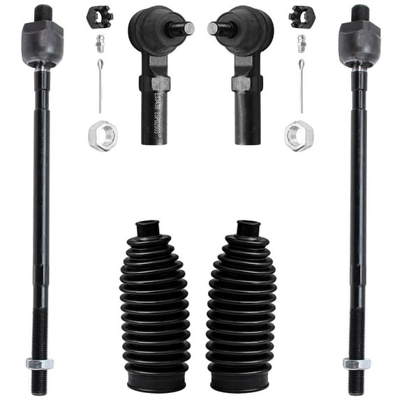 Detroit Axle - 6pc Front Tie Rods Kit for 1995-1999 Nissan Maxima 1996-1999 Infiniti I30 4 Inner and Outer Tie Rod Ends 2 Boots 1997 1998 Replacement