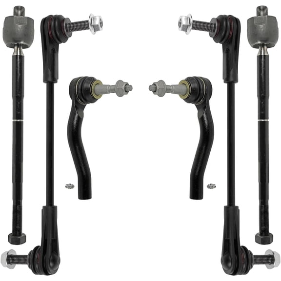 Detroit Axle - 6pc Front Tie Rods Sway Bars for 2018-2023 Chevrolet Traverse 2018-2024 Buick Enclave, 2 Stabilizer Sway Bar Links 4 Inner Outer Tie Rod Ends 2019 2020 2021 2022 Replacement