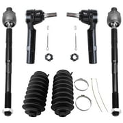Detroit Axle - 6pc Front Tie Rods for Chevy Traverse GMC Acadia Saturn Outlook Buick Enclave, 4 Inner & Outer Tie Rod Ends, 2 Boots Replacement