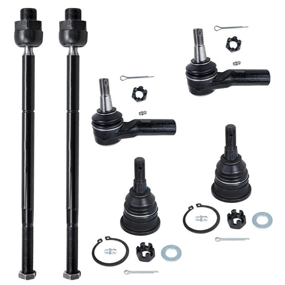 Detroit Axle - 6pc Front Upper Ball Joints Outer Inner Tie Rods Replacement for Dodge Ram 1500 Fits select: 2012 DODGE RAM 1500 SPORT, 2008 DODGE RAM 1500 ST/SLT