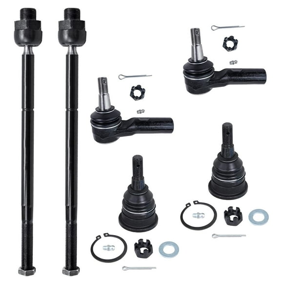 Detroit Axle - 6pc Front Upper Ball Joints Outer Inner Tie Rods Replacement for Dodge Ram 1500 Fits select: 2012 DODGE RAM 1500 SPORT, 2008 DODGE RAM 1500 ST/SLT