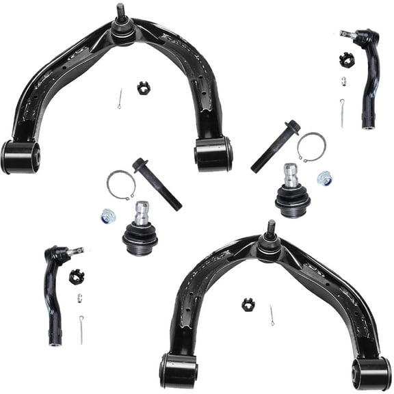 Detroit Axle - 6pc Front Upper Control Arms Ball Joint Outer Tie Rods Replacement for Nissan Titan Armada Fits select: 2004-2008 NISSAN TITAN XE/SE/LE, 2004-2009 NISSAN ARMADA SE/LE