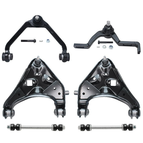 Detroit Axle - 6pc Front Upper Lower Control Arms Sway Bars Replacement for Ford Ranger Fits select: 1998-1999,2002-2004 FORD RANGER SUPER CAB