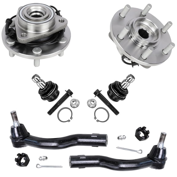 Detroit Axle - 6pc Front Wheel Bearing Hubs Kit for 2011-2013 INFINITI QX56 2017-2019 Nissan Armada, 2 Wheel Bearing Hubs Assembly 2 Outer Tie Rods 2 Lower Ball Joints Replacement
