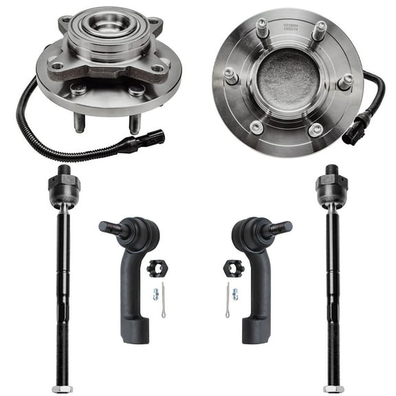 Detroit Axle - 6pc Front Wheel Hub & Bearings w/Inner Outer Tie Rod Links for 2007-2010 Ford Expedition/ 2007-2010 Lincoln Navigator