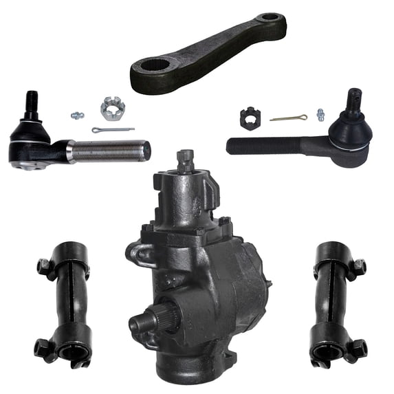 Detroit Axle - 6pc Power Steering Gear Box Outer Tie Rods Suspension Kit Replacement for Ford F-150 Bronco