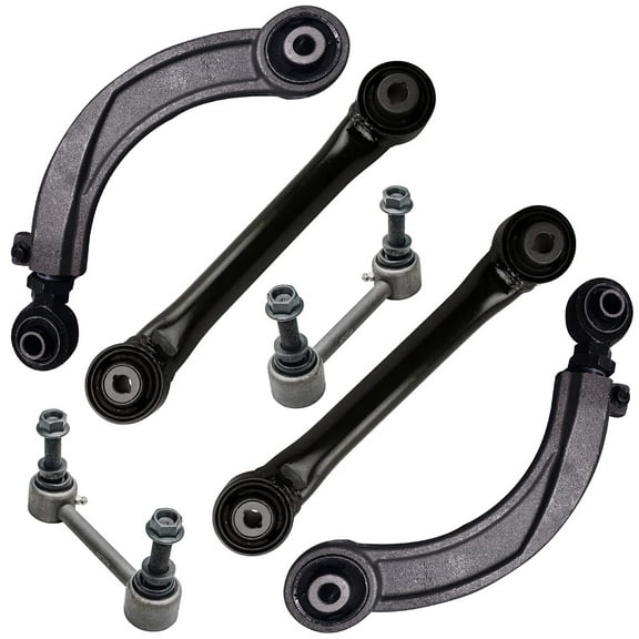 Detroit Axle - 6pc Rear Control Arms Kit for 13-18 Ford Fusion Lincoln MKZ, 4 Upper and Lower Control Arms 2 Stabilizer Sway Bars 2013 2014 2015 2016 2017 2018 Replacement