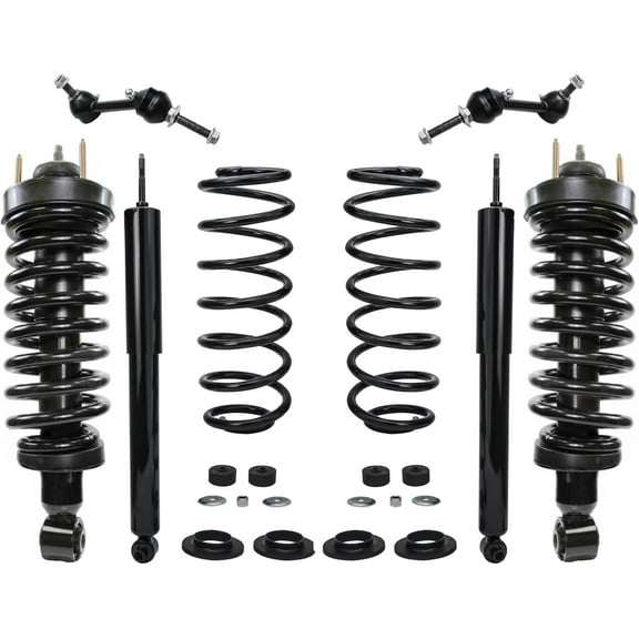 Detroit Axle - 6pc Struts Kit for 2003-2011 Mercury Grand Marquis Crown Victoria [w/Police or Taxi Package] 4 Front & Rear Struts w/Coil Spring 2 Front Sway Bar Links Replacement Suspension Kit