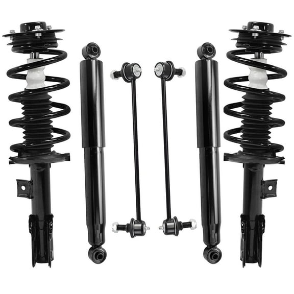 Detroit Axle - 6pc Struts Kit for 2010-2017 GMC Terrain 2012 Chevy Captiva Sport, 2 Complete Front Struts with Coil Spring 2 Sway Bar End Links 2 Rear Shock Absorbers Replacement Suspension