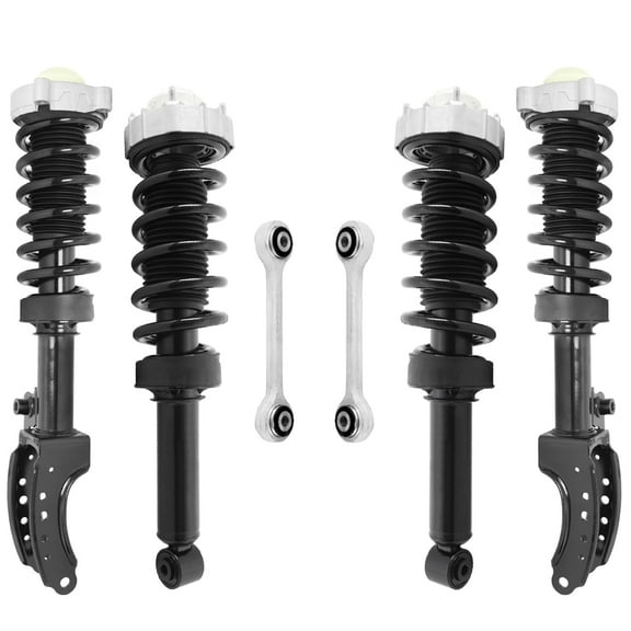 Detroit Axle - 6pc Struts Kit for 04-10 VW Touareg 07-15 Audi Q7, Front Rear Struts Coil Springs Assembly Front Sway Bar Links Suspension Replacement