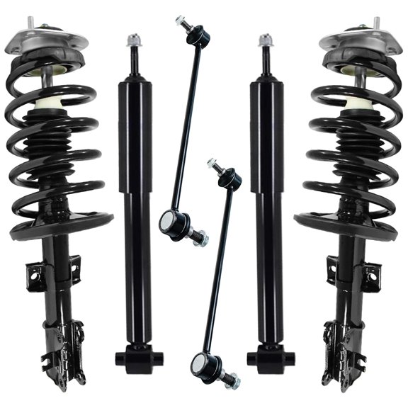 Detroit Axle - 6pc Struts Shocks Kit for 2003 2014 Volvo XC90, 2 Front Struts with Coil Springs 2 Rear Shock Absorbers 2 Front Sway Bars Suspension Replacement