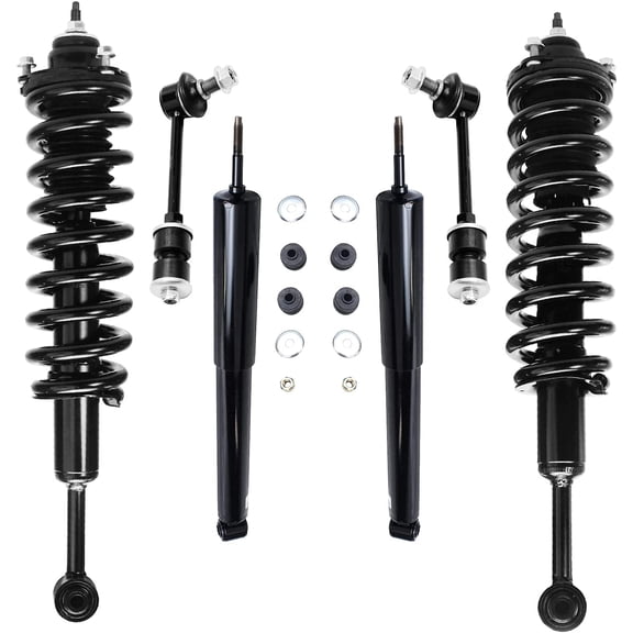 Detroit Axle - 6pc Struts Shocks Kit for 2003-2018 Toyota 4Runner FJ Cruiser Complete 2 Front Struts with Coil Spring Rear 2 Shock Absorbers 2 Sway Bars