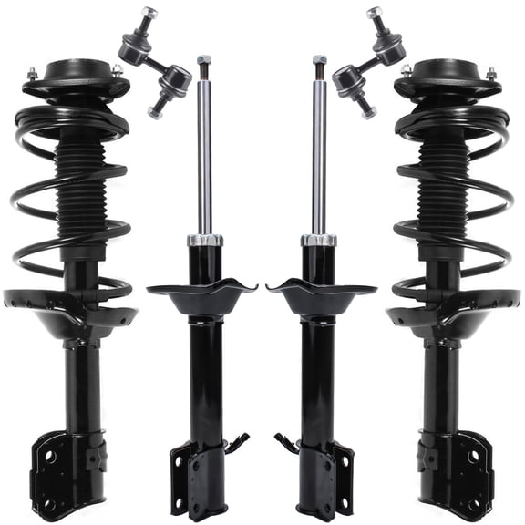 Detroit Axle - 6pc Struts Shocks Kit for 2004-2005 Subaru Forester, 2 Front Struts with Coil Springs 2 Rear Shock Absorbers 2 Front Sway Bars Suspension Replacement