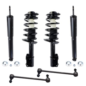 Detroit Axle - 6pc Struts Shocks Kit for 2004-2012 Chevy Malibu 2005-2010 Pontiac G6 Aura [w/o RPO Code FE5] Complete Front Struts with Coil Springs Sway Bars + Rear Shock Absorbers Replacement