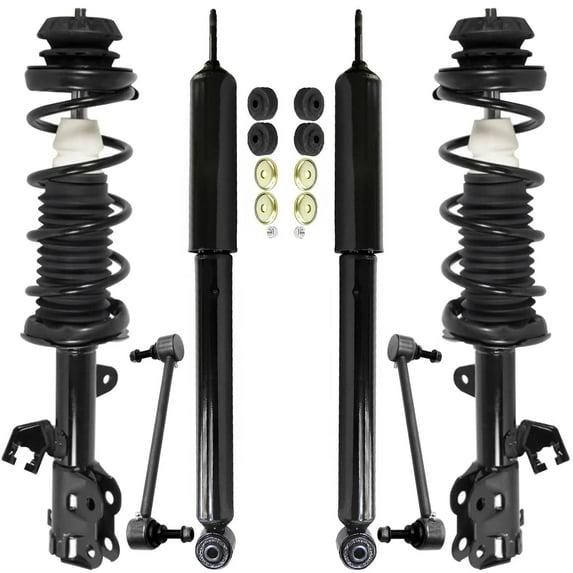 Detroit Axle - 6pc Struts Shocks Kit for 2012-2019 Nissan Versa Note, 2 Front Struts with Coil Springs 2 Front Sway Bars 2 Rear Shock Absorbers 2013 2014 2015 2016 2017 2018 Suspension Replacement