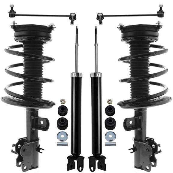 Detroit Axle - 6pc Struts Shocks Kit for 2016 2017 2018 Nissan Maxima, 2 Front Struts with Coil Springs 2 Front Sway Bars 2 Rear Shock Absorbers Suspension Replacement