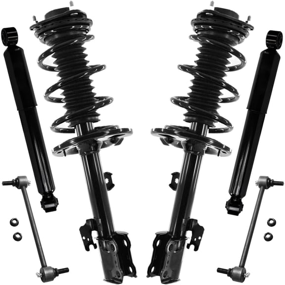 Detroit Axle - 6pc Struts Shocks Kit for 2016-2019 Lexus RX350 2018-2019 RX350L, 2 Front Struts with Coil Springs 2 Rear Shock Absorbers 2 Front Sway Bars 2018 2019 Suspension Replacement
