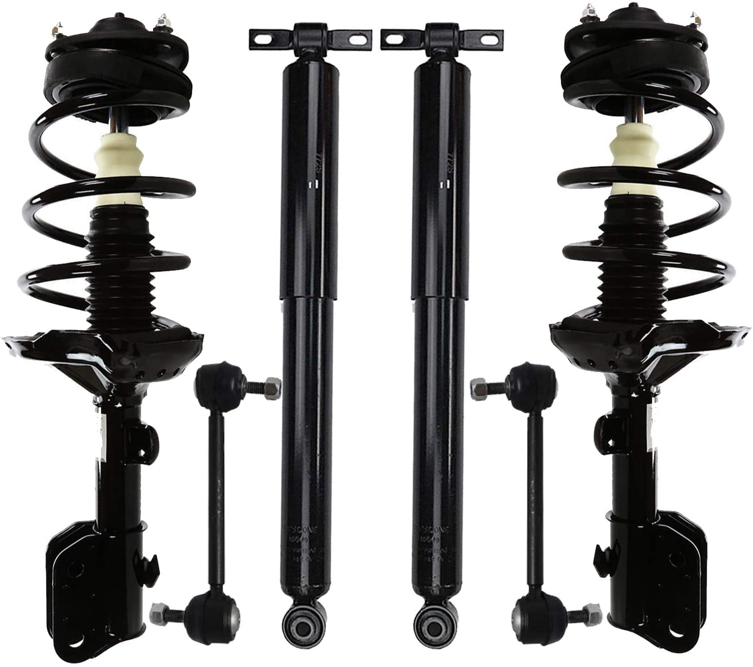 Detroit Axle - 6pc Struts Shocks Kit for FWD 2005 2006 2007 Honda Odyssey Complete Front Struts with Coil Springs Sway Bars + Rear Shock Absorbers Replacement Quick Install Ready Struts Assembly
