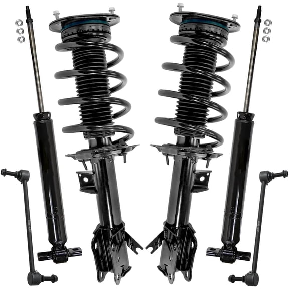 Detroit Axle - 6pc Struts Shocks Kit for 2015-2024 Ford Edge 2016-2018 Lincoln MKX 2019-2023 Nautilus, 2 Front Struts with Coil Spring 2 Front Sway Bars 2 Rear Shock Absorbers Replacement Suspension