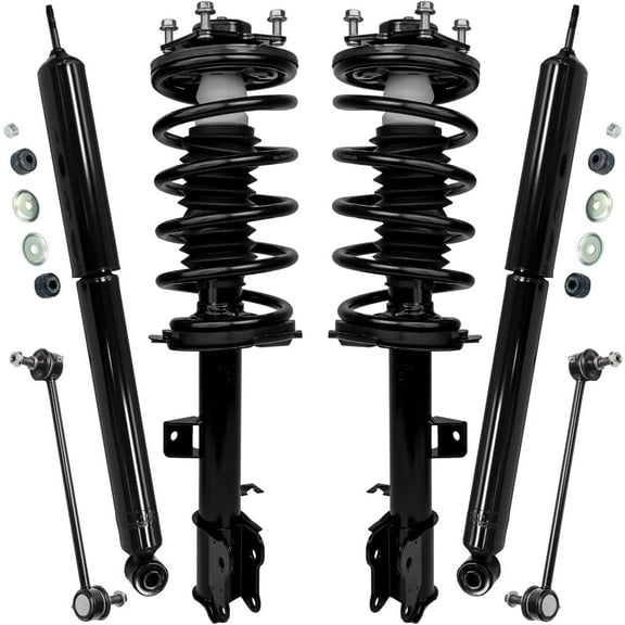 Detroit Axle - 6pc Struts Shocks Kit for Ford 2005-2007 Escape Mercury Mariner 2005-2006 Mazda Tribute, 2 Front Struts with Coil Springs 2 Front Sway Bars 2 Rear Shock Absorbers 2005 2006 Replacement