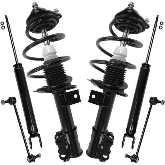 Detroit Axle - 6pc Struts Shocks Kit for Hyundai 12-14 Sonata 12-15 Kia Optima, 2 Front Struts with Coil Spring 2 Front Sway Bar End Links 2 Rear Shock Absorbers 2013 Replacement