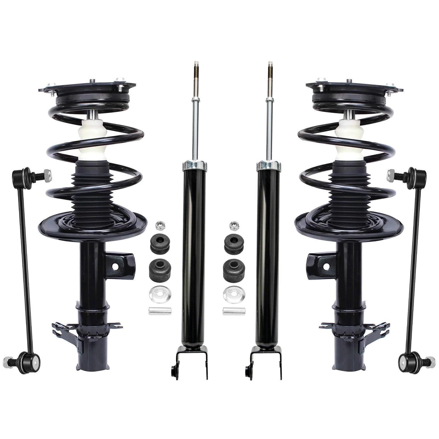 Detroit Axle - 6pc Struts Shocks kit for 2007-2013 Nissan Altima Complete 2 Front Quick Install Ready Struts with Coil Spring Assembly 2 Sway Bar Links + 2 Rear Shock Absorbers