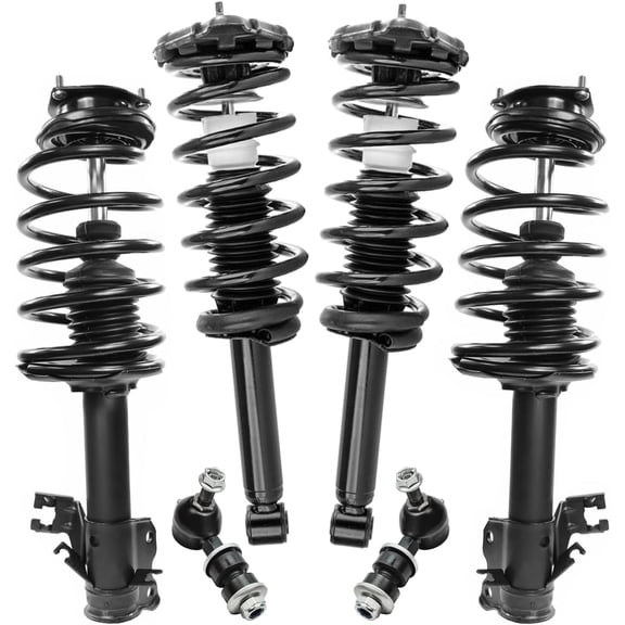 Detroit Axle - 6pc Struts Sway Bars for 2002-2006 Nissan Sentra, 4 Front Rear Struts with Coil Springs 2 Front Sway Bars 2003 2004 2005 Replacement Suspension Kit