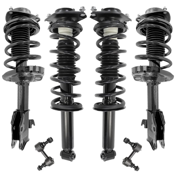 Detroit Axle - 6pc Struts Sway Bars for 2016-2017 Subaru Crosstrek 2013-2015 XV Crosstrek, 4 Front Rear Struts with Coil Spring Assembly 2 Front Sway Bar End Links Replacement Suspension Kit