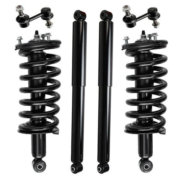 Detroit Axle - 6pc Struts kit for 4WD 2004-2015 Nissan Titan Complete 2 Struts w/Coil Spring 2 Front Sway Bars 2 Rear Shock Absorbers 2005 2006 2007 2008 2009 2010 2011 2012 2013 2014 Replacement